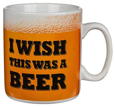 Produktbild von XL Bier-Tasse Jumbo Kaffeebecher ca. 750 ml Coffee Mug I wish this was beer