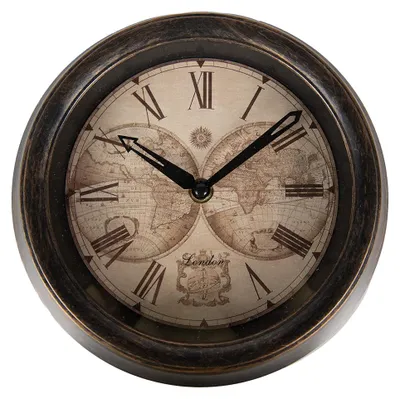 Produktbild von Clayre & Eef Wanduhr Ø 23x5 cm Braun Beige Kunststoff