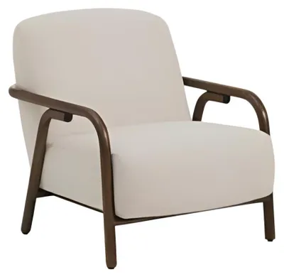 Productafbeelding van Witte fauteuil – Een comfortabele fauteuil van stof voor uw woonkamer en andere meubels