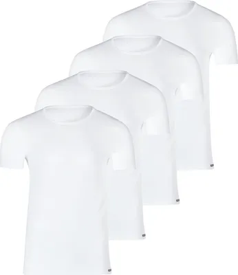 Produktbild von Skiny 4er Pack Unterhemd / Shirt Kurzarm Unterhemd / Shirt Kurzarm T-Shirt mit Rundhalsausschnitt, Körpernaher Passform, Strapazierfähig, pflegeleicht und langlebig