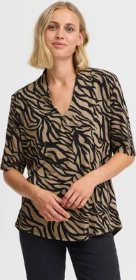 Produktbild von Fransa FRFLORA Damen Bluse Oberteil 3/4-Ärmel V-Ausschnitt Alloverprint regular fit
