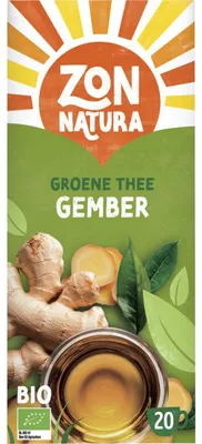 Obrázek produktu pro Zelený čaj Zonnatura se zázvorem 34 g – přirozený, povzbuzující požitek