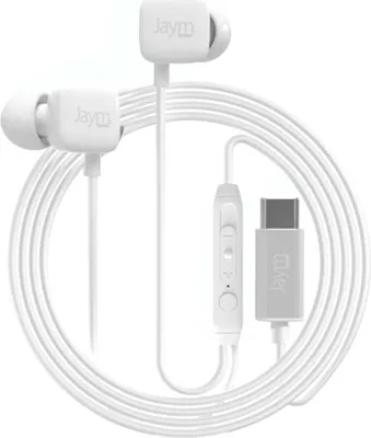 Image de Jaym, Écouteurs intra-auriculaires filaires USB-C avec microphone et télécommande, Blanc