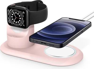 Obrázek produktu pro Eko, Nabíjecí stanice MagSafe 2 v 1 pro Apple Watch a iPhone z TPU, růžová