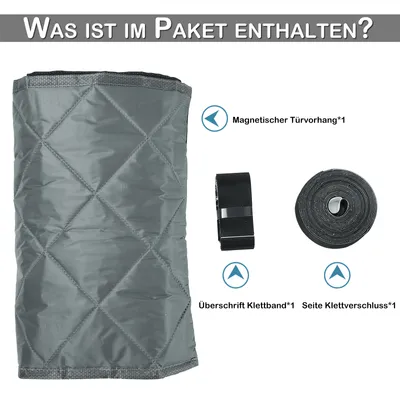 Produktbild von Magnet Thermo Türvorhang Selbstklebend Gesteppter Vorhang Winddicht Wärmeschutzvorhang Kälteschutz Gardine, 100x210cm
