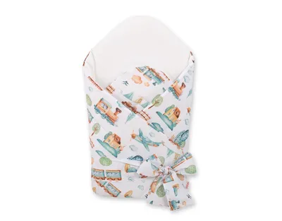 Produktbild von 2-in-1 Babytragetuch mit Bindeband, versteift und weich - türkise Schleppe