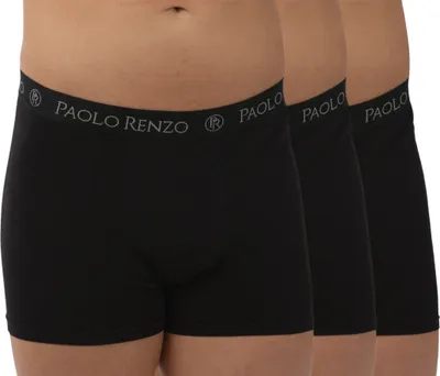 Produktbild von Paolo Renzo Boxershorts Herren Hipster 12er Pack - Weiche Baumwolle - Größe M - Schwarz