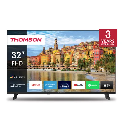 Obrázek produktu pro LED Full HD Google Smart TV Thomson 32 palců (81 cm), Wi-Fi, Dolby Audio, Bluetooth 5.1, trojitý tuner, HDMI, CI+, panel - 32FG2S14