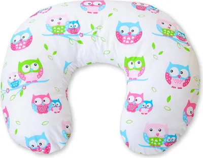 Produktbild von Abnehmbares Sitzsack-Stillkissen - Eulen auf Weiß