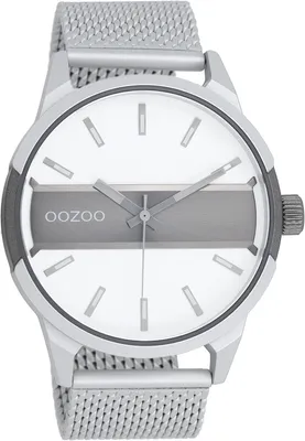 Productafbeelding van Oozoo herenhorloge met metalen meshband, zilverkleurig, analoog, quartz, model UOC11105