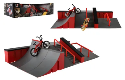 Obrázok produktu pre Skatepark – rampy, kolieska na prstové bicykle, skateboardy s plastovými prstami. Rozmery balenia: 44 x 12 x 25 cm