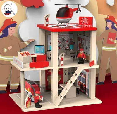 Produktbild von 360Home Feuerwache Rollenspiel Spielzeug aus Holz