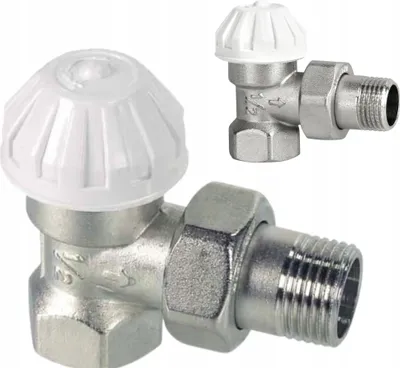 Zdjęcie produktu dla DIAMOND Zawór termostatyczny kątowy 1/2" niklowany zasilający mocny