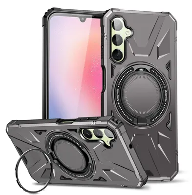 Image de Étui de protection MagSafe avec anneau magnétique pour Samsung Galaxy A24 4G / A25 5G - Étui pour téléphone portable, gris