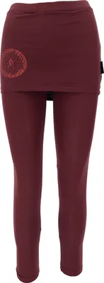 Produktbild von Yoga-Hose, Leggings mit Minirock Bio Baumwolle Yogi - Dattelbraun, Damen, Elasthan,Baumwolle(Bio), Größe: XL