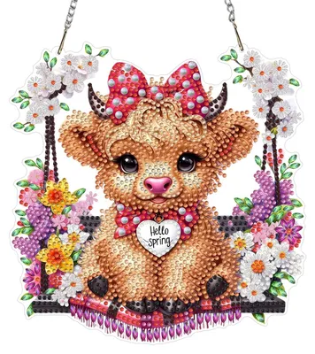 Diamond Art Hängende Ornamente, 20 cm, Acryl, Blumenmuster
