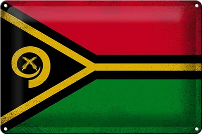 Produktbild von Blechschild Flagge Vanuatu 30x20cm Flag of Vanuatu Vintage