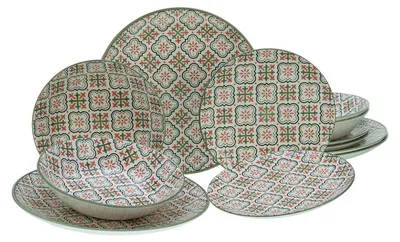 Zdjęcie produktu dla CreaTable, 17851, Rumi Bunt, zestaw talerzy 12-częściowy, kamionka