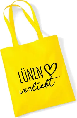 Produktbild von Huuraa Jutebeutel Lünen verliebt 10 Liter Yellow Baumwolle Tasche Geschenkidee