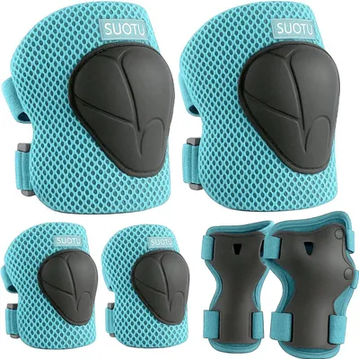 Produktbild von Suotu Knieschoner Kinder Größe S 7-13 Jahre Protektoren Set Knie Ellbogen Handgelenk Schoner für Skateboard, Inlineskates, Scooter, BMX, Hoverboard
