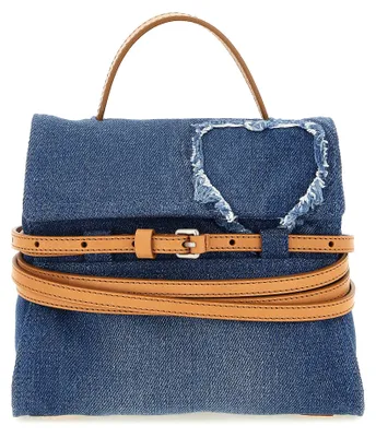 Produktbild von Moschino Tie Me Small Handtasche Denim Herz Gürtel