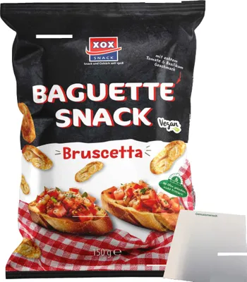 Produktbild von XOX Baguette Snack Bruschetta (1x150g Beutel) + usy Block