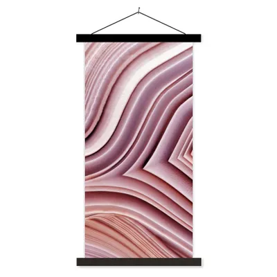 Produktbild von MuchoWow® Textilposter Natursteine - Rosa - Großaufnahme 60x120 cm mit schwarzem Rahmen - Magnete