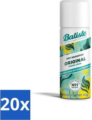 Zdjęcie produktu dla Batiste - Classic Clean - Suchy szampon - Chłodny i czysty zapach - Odświeża i utrwala - 50 ml - Ekonomiczne opakowanie - 20 sztuk