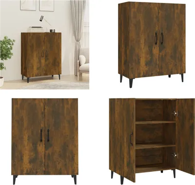 Produktbild von vidaXL Sideboard Räuchereiche 70x34x90 cm Holzwerkstoff - Sideboard - Sideboards - Schrank - Lagerschrank