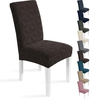 Immagine prodotto di Set di 6 coprisedie elasticizzati, universali, lavabili, color marrone