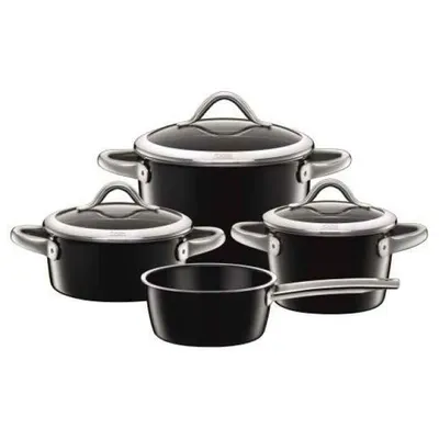 Produktbild von Silit Vitaliano NERO STEW POT Kochtopf inkl. Deckel, emailliert, 22 cm Durchmesser, Induktionsherd-geeignet