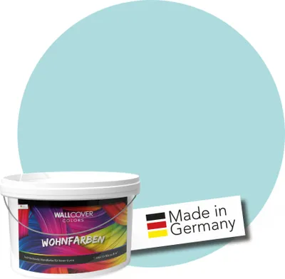 Produktbild von WALLCOVER Wandfarbe Türkis Hochdeckend Klasse 1 Matt 2,5L für 20 m²