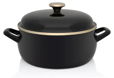 Produktbild von Metalac Tiefer Topf Emaille INDUKTION 24 cm 5L Schwarz
