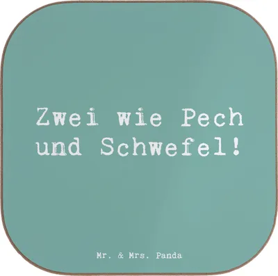 Produktbild von Mr. & Mrs. Panda Untersetzer für Gläser Spruch Zwillingsgeschwister Duo - Meeresbrise - Geschenk, Zwillinge, Verwandte, Geschwister, Weihnachten, Tischuntersetzer