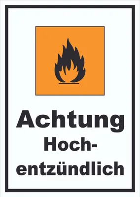Produktbild von Schild Gefahrensymbol Hochentzündlich Flamme hochkant A3 (297x420mm)