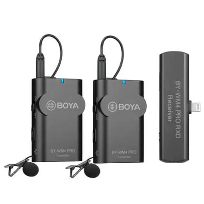 Obrázek produktu pro Boya BY-WM4 Pro-K4 Duální lavier mikrofon bezdrátový pro iOS 2,4 GHz