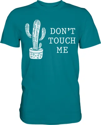 Produktbild von Nicht Anfassen Sarkastisch Kaktus T-Shirt – Diva Blue / S