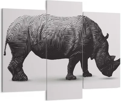 Produktbild von Bild auf Leinwand - Leinwandbild - Nashorn Tier Afrika Safari - 130x100cm - Wand Bild - Wanddeko - Leinwanddruck - Bilder - Kunstdruck - Wanddekoration - Leinwand bilder - Wandkunst - CB130x100-2935