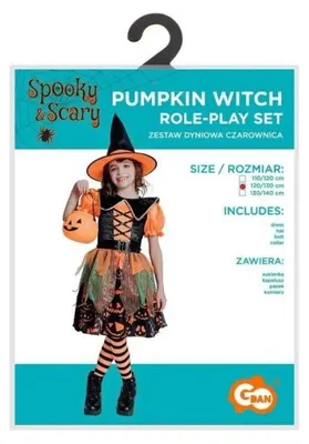 Immagine prodotto di Costume per bambini, Strega Zucca, taglia 120/130 - Godan