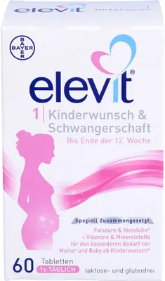 Produktbild von Elevit 1 Tabletten bei Kinderwunsch & Schwangerschaft, 60 St. Tabletten