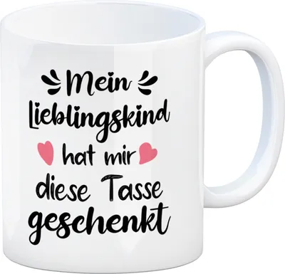 Produktbild von Lieblingskind Kaffeebecher in weiß zum Mutter und Vatertag