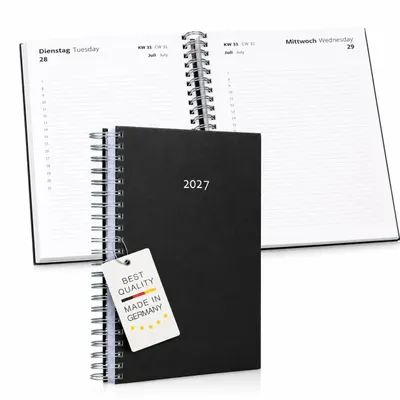 Produktbild von edition cumulus 2027 Der GROSSE Dicke – DIN A4 Kalender - BLACK (schwarz) – GERMANY - großzügiger Platz für deine täglichen Termine - perfekt
