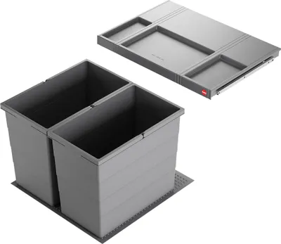 Produktbild von Hailo Allegro System 2x28 Liter Abfall Mülleimer Einbau 60cm Schublade