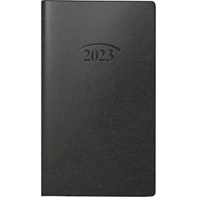 Produktbild von Taschenkalender 751 8,7x15,3cm 1 Monat/2 Seiten Kunststoff schwarz 2023