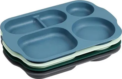 Produktbild von Famanu Geteilte Teller 5 Fächer - 28 cm, Kunststoff, BPA-frei