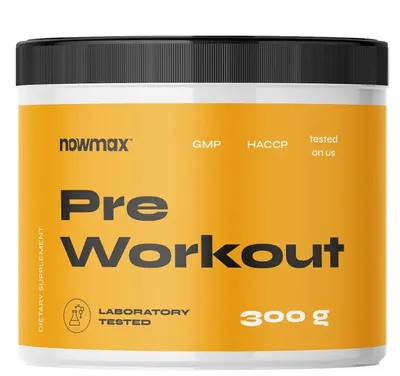 Produktbild von nowmax® Pre Workout 300 g Zitrone – Pre-Workout mit Citrullin, Koffein & AAKG