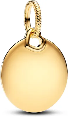 A close-up studio shot of a gold pendant.