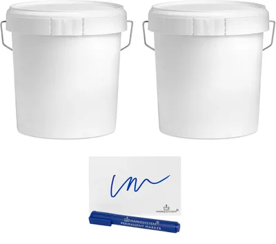 Vakuumeimer 2er-Set, 4,6 L, luftdicht, Polypropylen, weiß