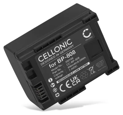 Image de CELLONIC 1x Batterie pour Appareil photo Compatible avec Canon LEGRIA FS22, FS22, LEGRIA FS19, BP-808 - (890mAh, 7.4V)