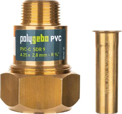 Image de Raccords GEBO polygebo en laiton KLV, type MAP (PVC), série 331, 50x5,6 mm, 1 1/2", PVC-C, 1 pièce.